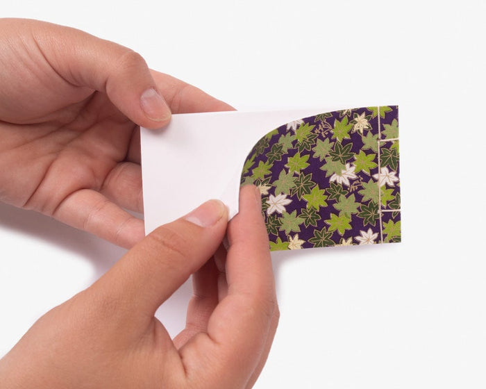 Shogado Memo Pad, Classic Series #11, Purple with Green Momiji