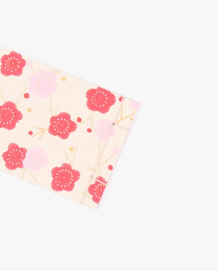 Shogado Memo Pad, Classic Series #14, Cream with Red and Pink Ume