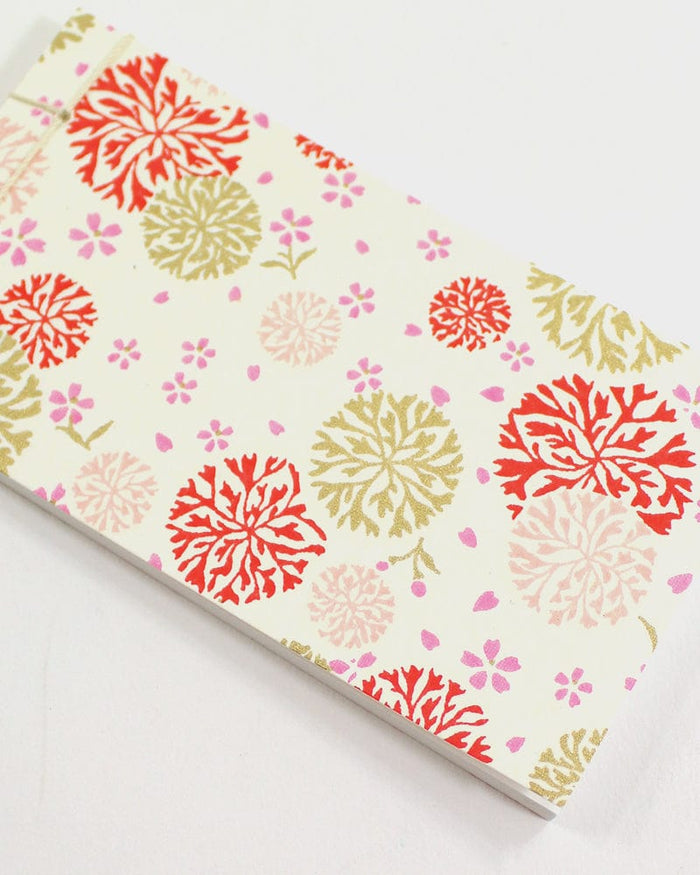 Shogado Memo Pad, Classic Series #19, Gold and Pink Yuki Kessho