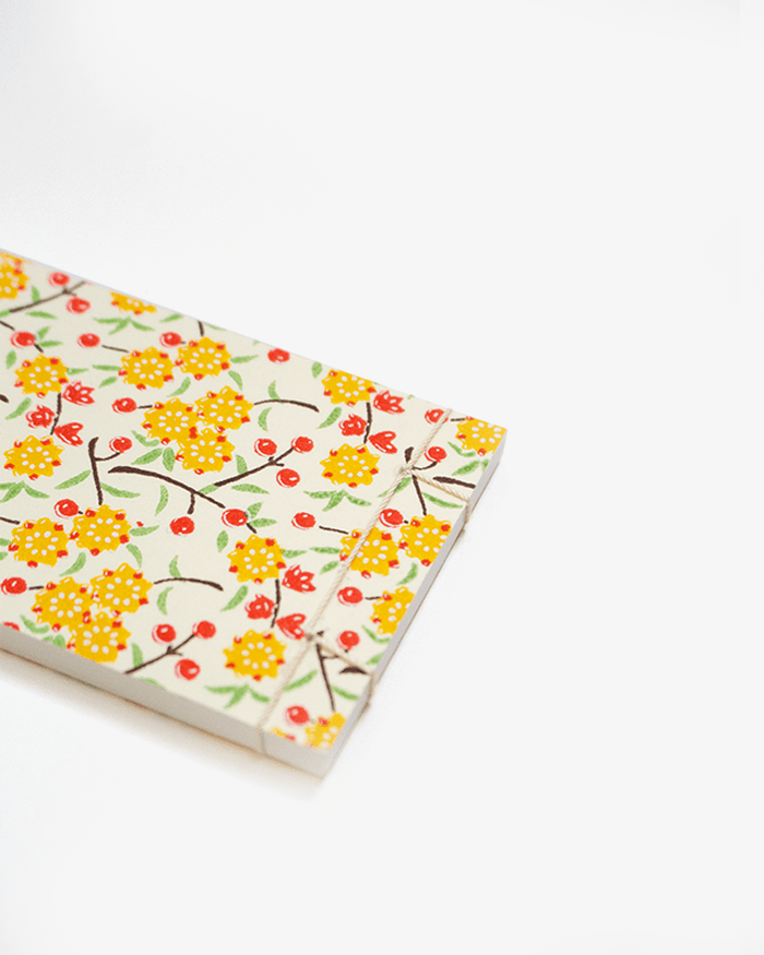 Shogado Memo Pad, Classic Series #6, Yellow and Pink Small Ume