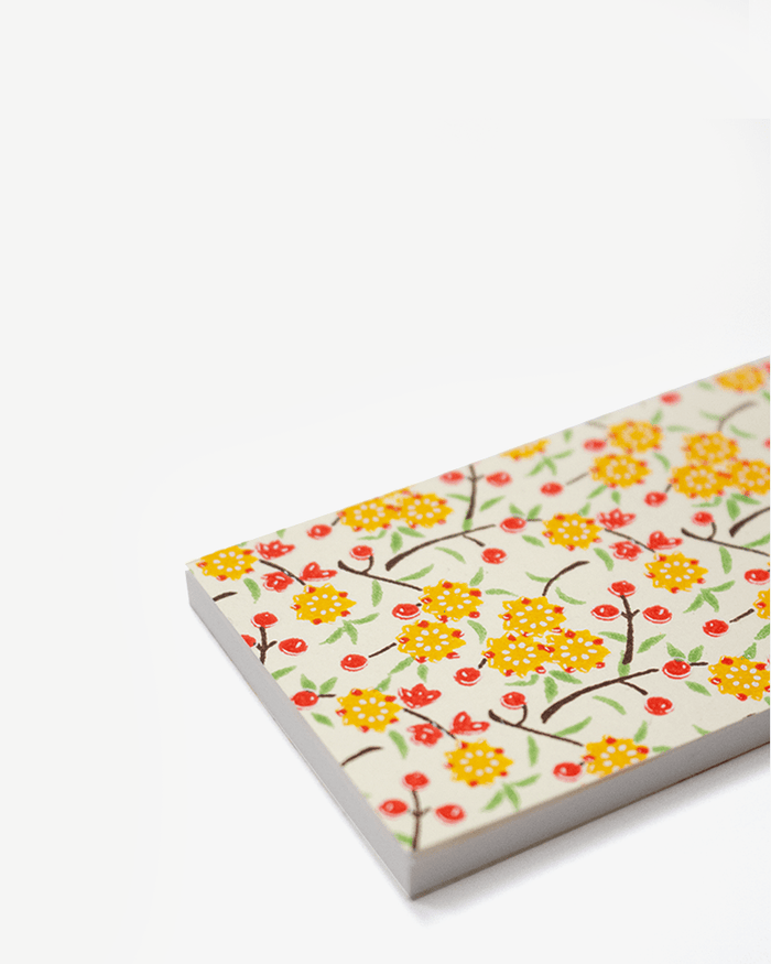 Shogado Memo Pad, Classic Series #6, Yellow and Pink Small Ume