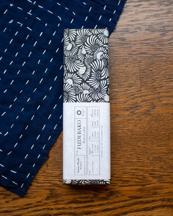 Shogado Pencil Box, Ginger Series, Flower Black