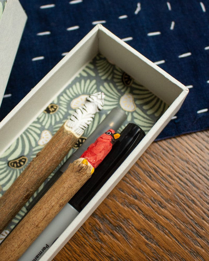 Shogado Pencil Box, Ginger Series, Flower Gray