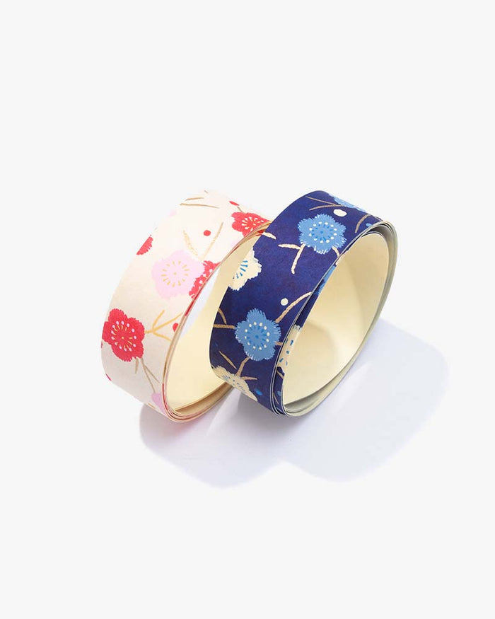 Shogado Washi Tape, Yuzen Series #23, Blue and Cream Ume