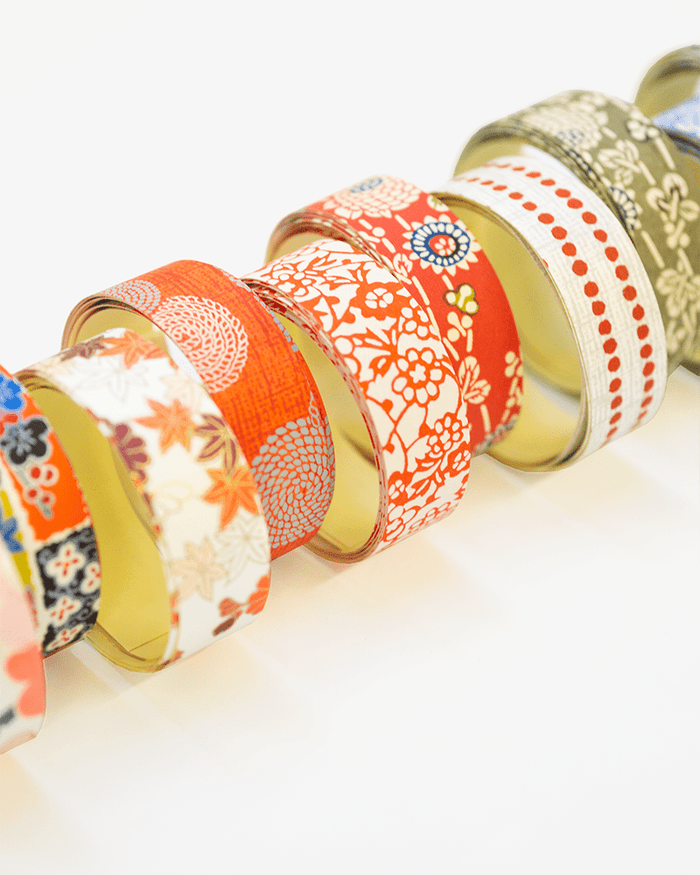 Shogado Washi Tape, Yuzen Series #25, Grey and Cream Nawa