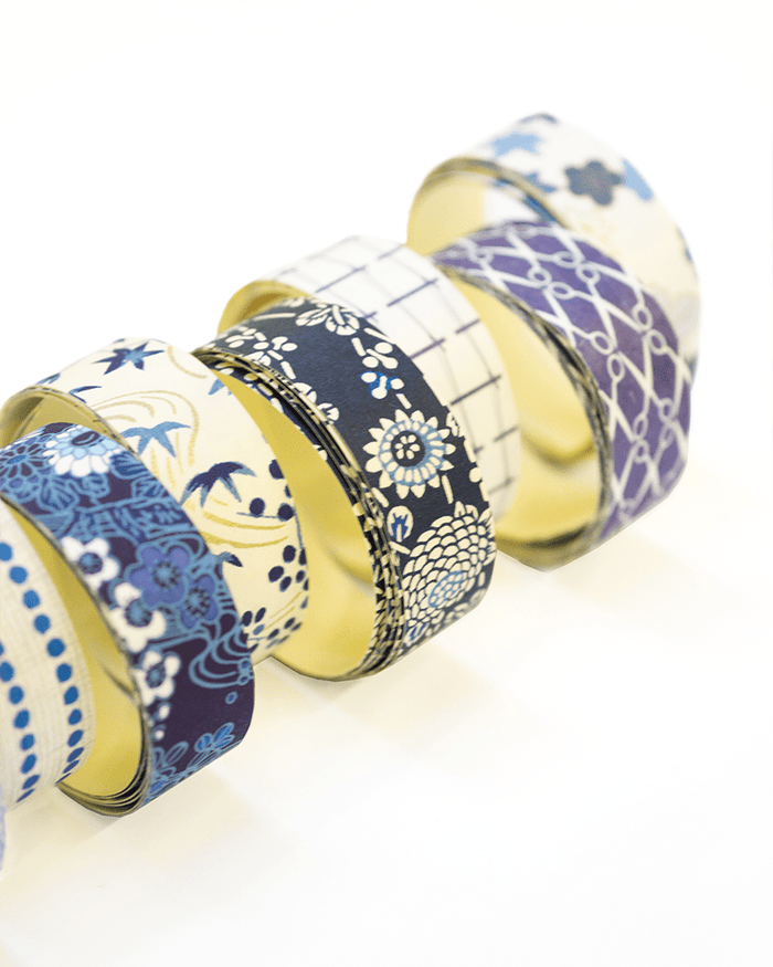 Shogado Washi Tape, Yuzen Series #27, Blue Momiji