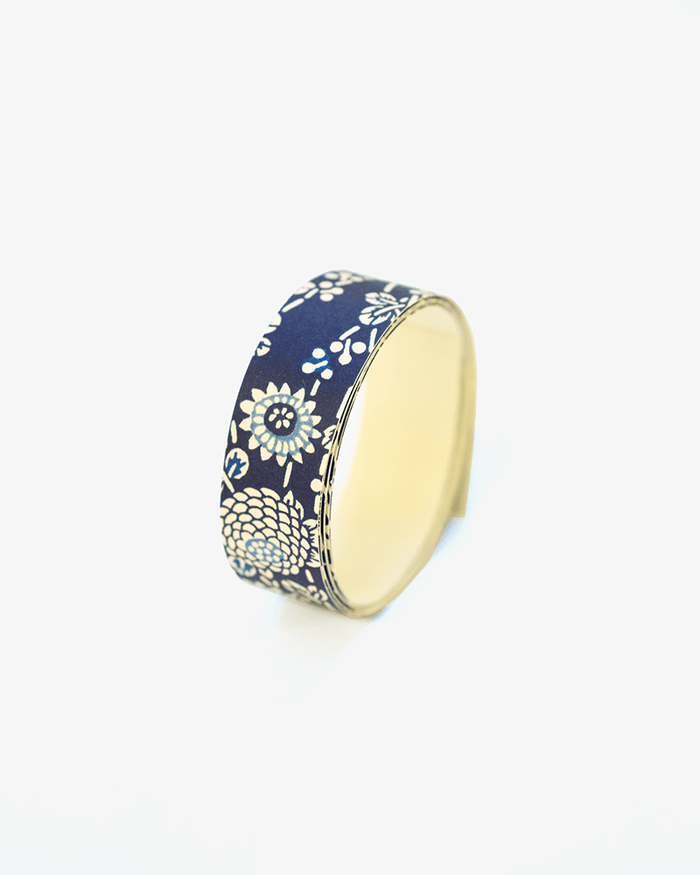 Shogado Washi Tape, Yuzen Series #47, Indigo Katazome Kiku