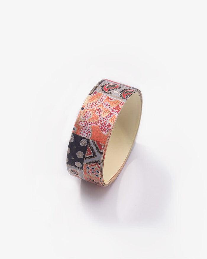 Shogado Washi Tape, Yuzen Series # 55, Black, Orange and Grey