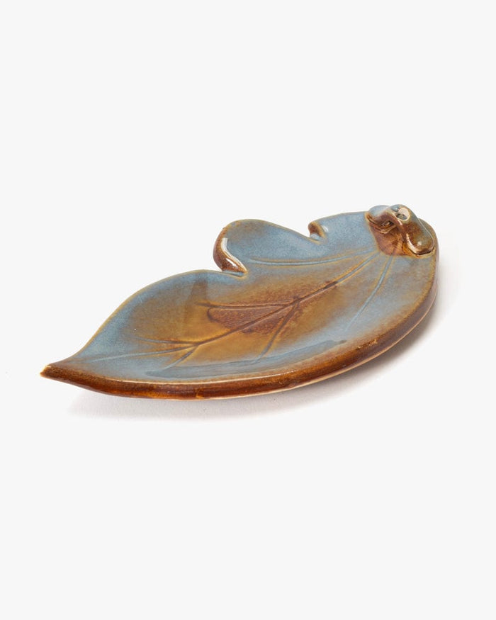 Shoyeido Incense Holder, Leaf, Denim