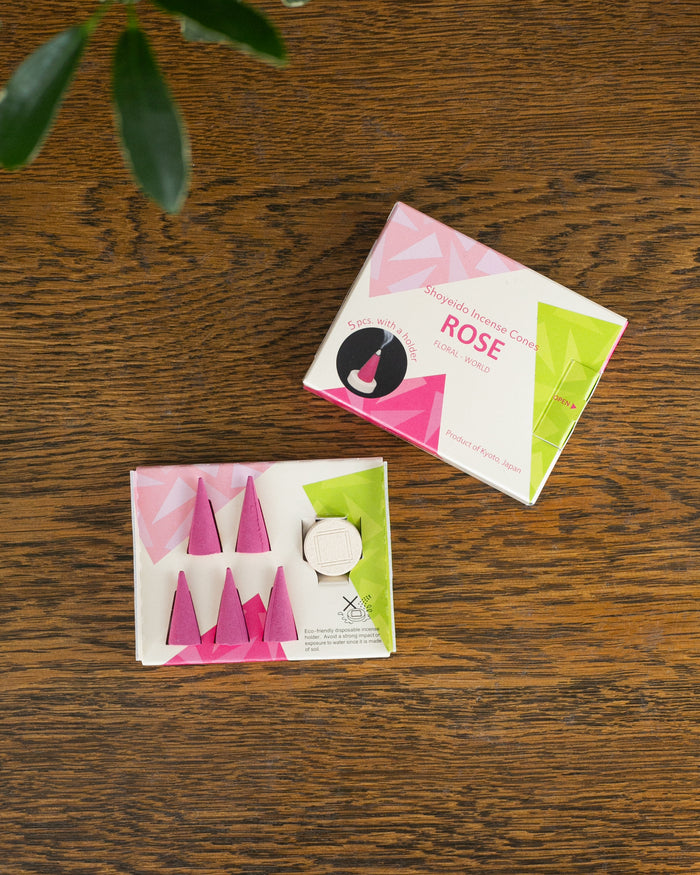 Shoyeido Natural Incense, Cone, Rose