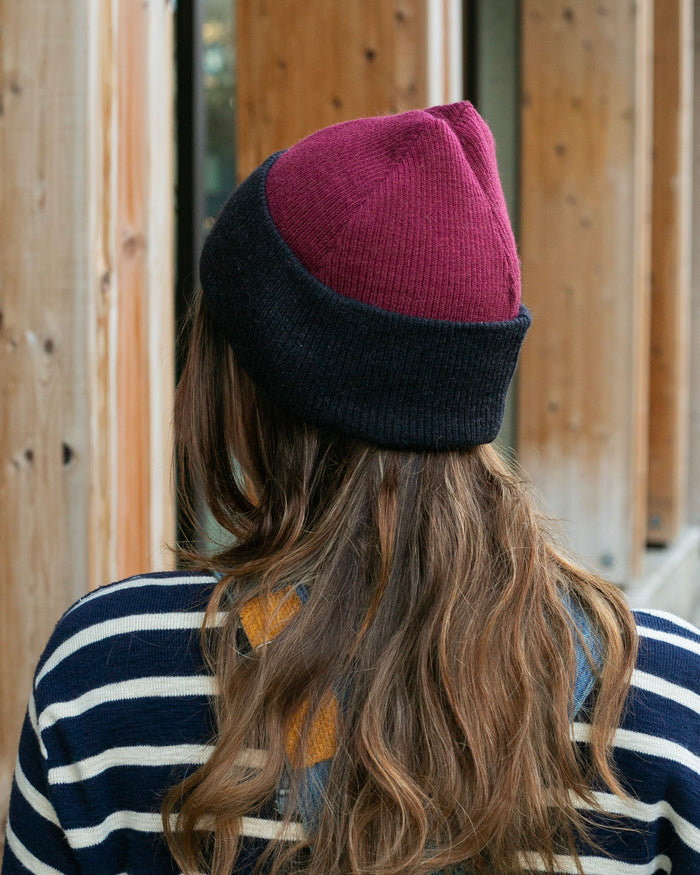 Shupaca Alpaca, Rev Rib Beanie, Sangria, 8"