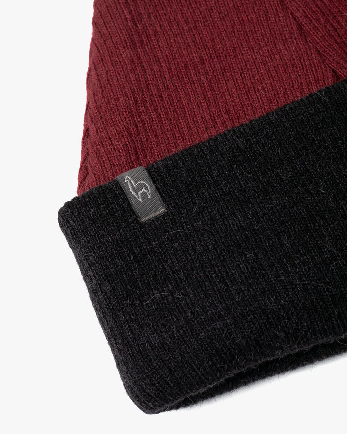 Shupaca Alpaca, Rev Rib Beanie, Sangria, 8"