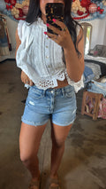 Sienna Denim High-Rise Dad Shorts