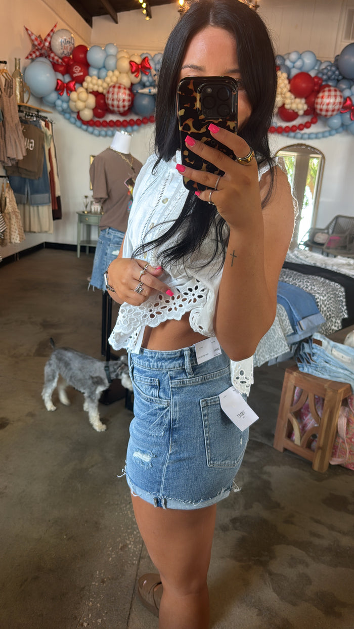 Sienna Denim High-Rise Dad Shorts