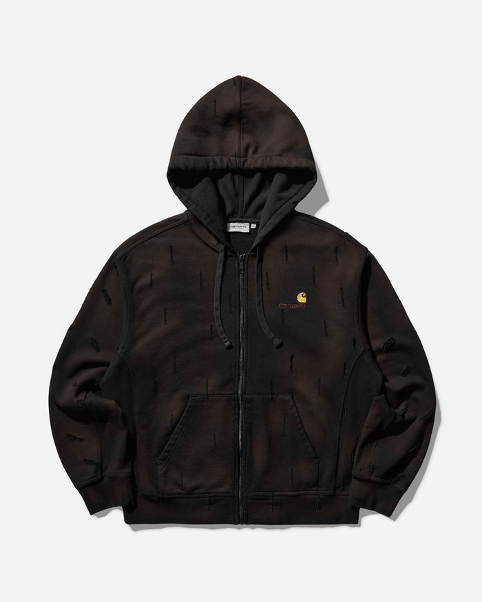 Slam Jam Carhartt x Tintoria Emiliana x Slam Jam "Poor Grade" Hooded American Script Jacket Black Coats and Jackets Jackets I028279 89XX