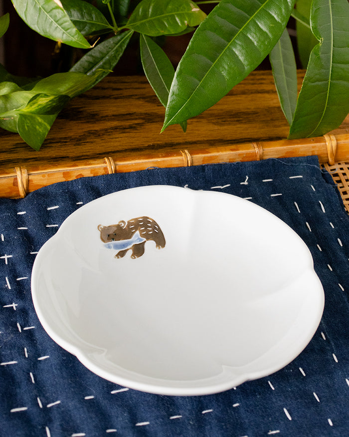 Small Plate, Bisque, Nippon Ezara, Bear