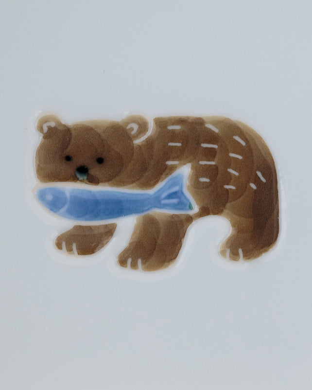 Small Plate, Bisque, Nippon Ezara, Bear