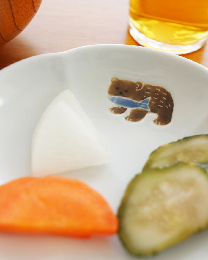 Small Plate, Bisque, Nippon Ezara, Bear
