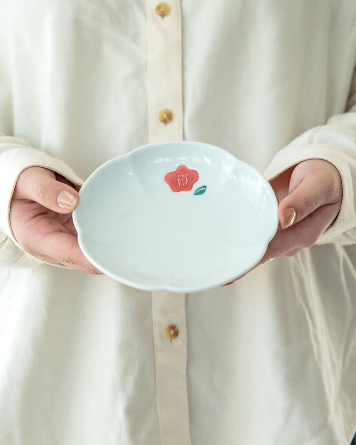 Small Plate, Bisque, Nippon Ezara, Camellia