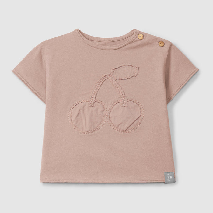 Snug - Organic Short Sleeve Tee - Blush Cherry-Short Sleeves-3-6M (3M)-Posh Baby