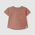 Snug - Organic Short Sleeve Tee - Terracotta-Short Sleeves-3-6M (3M)-Posh Baby