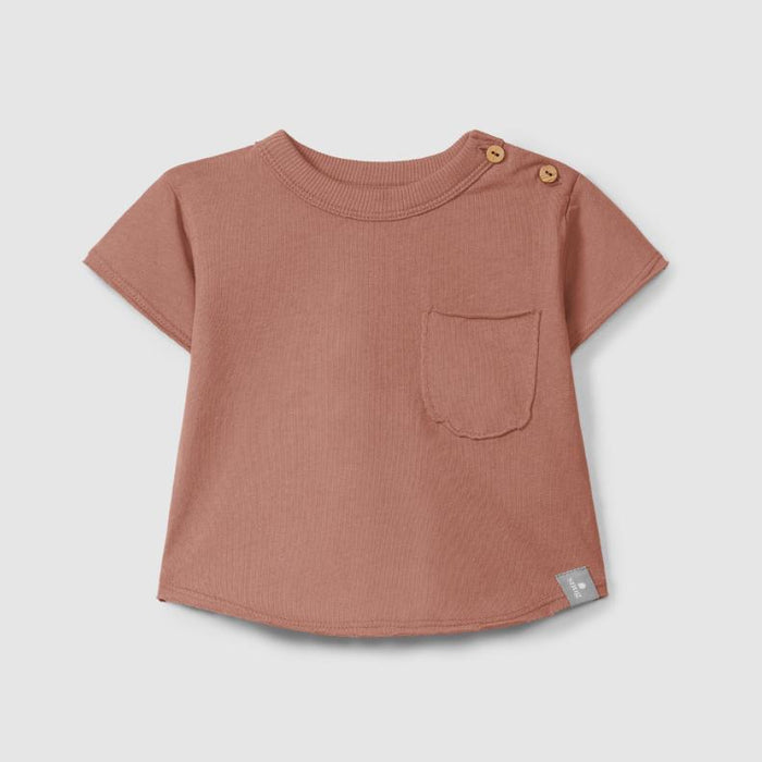 Snug - Organic Short Sleeve Tee - Terracotta-Short Sleeves-3-6M (3M)-Posh Baby