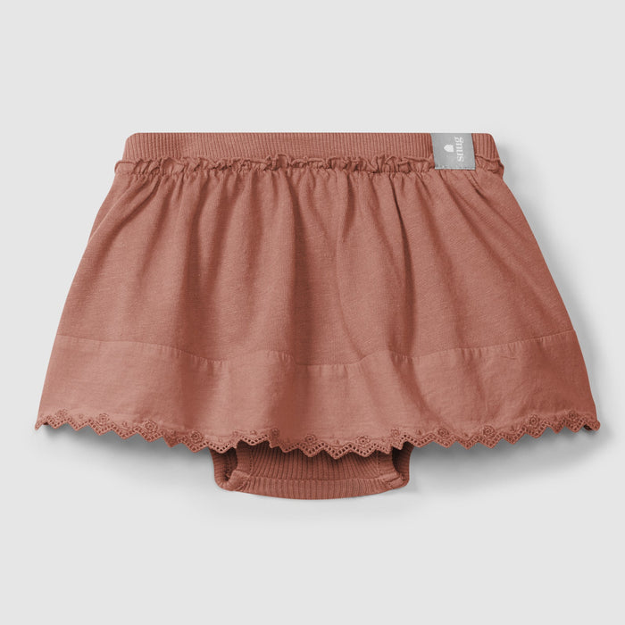 Snug - Organic Skort - Terracotta-Bottoms-3-6M (3M)-Posh Baby