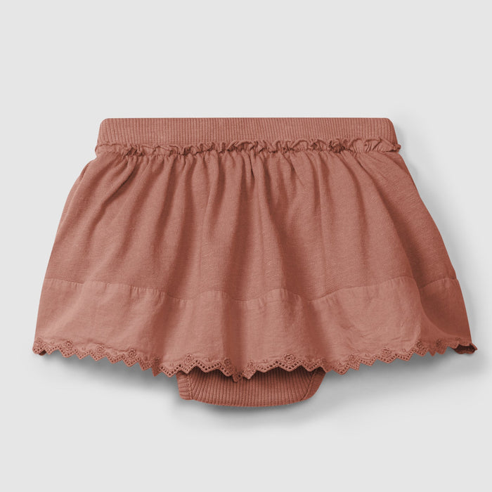 Snug - Organic Skort - Terracotta-Bottoms-3-6M (3M)-Posh Baby
