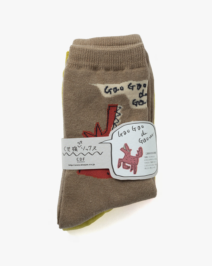 Socks, Bisque, CDF Etendue, Set of Two Pairs, Red Wolf