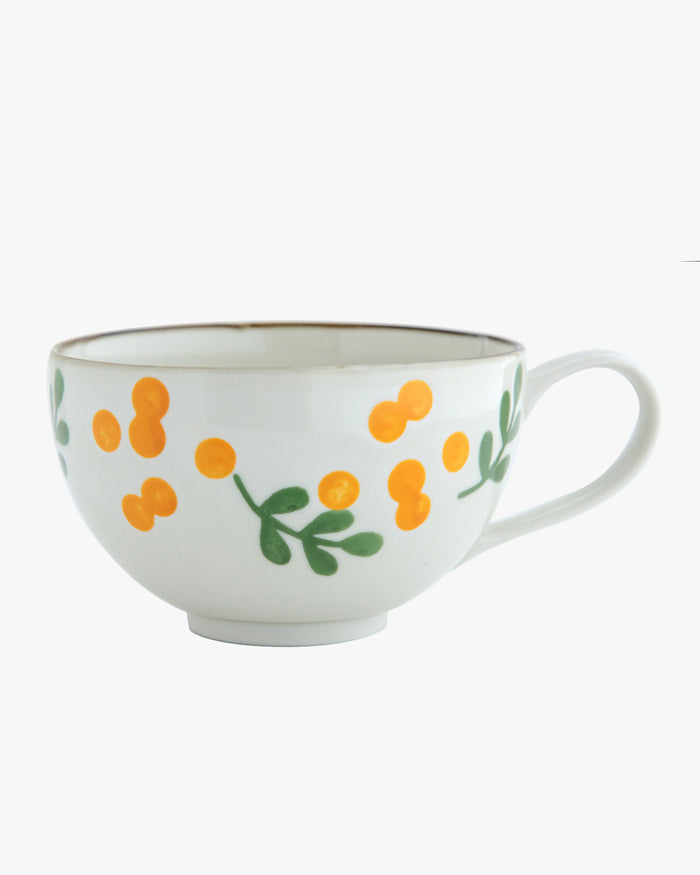 Soup Mug, Bisque, Hanamoe Series, Flowers
