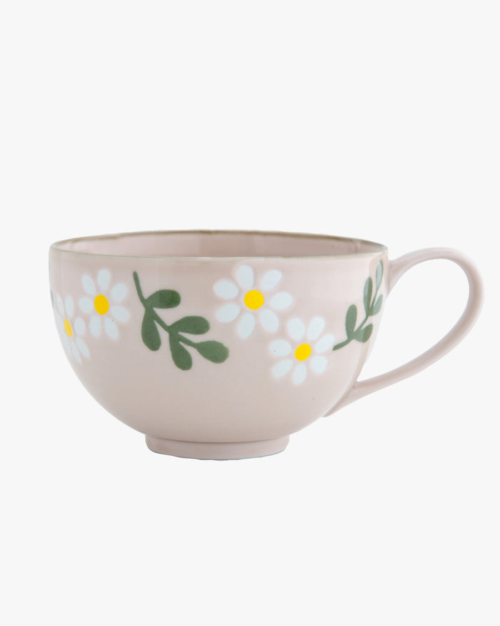 Soup Mug, Bisque, Hanamoe Series, Flowers