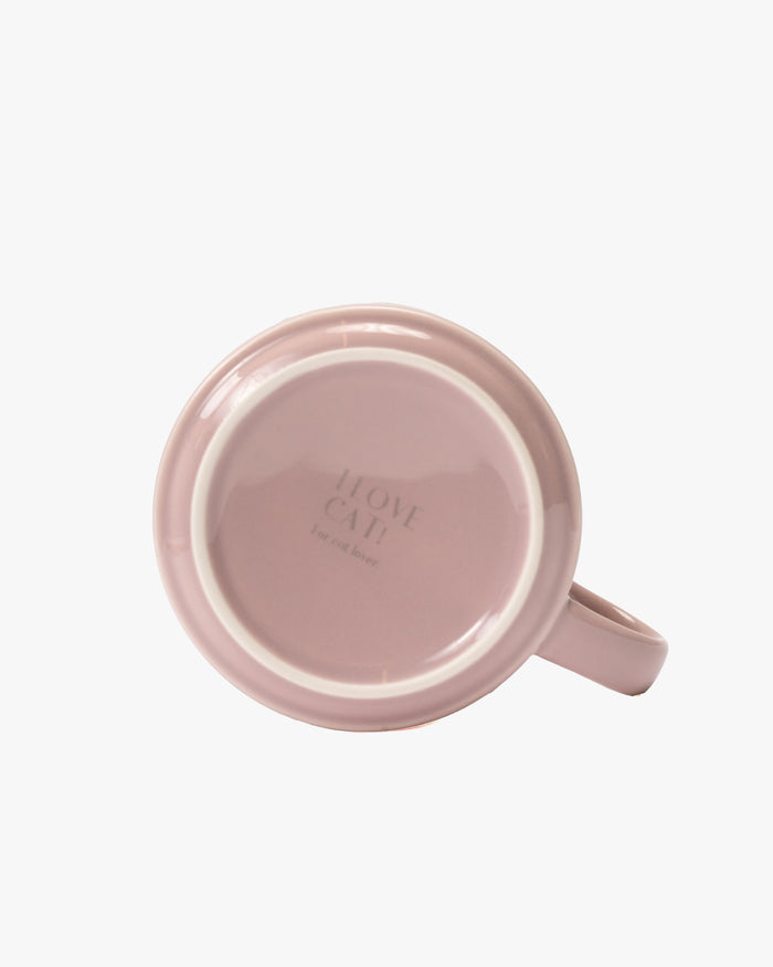 Soup Mug, Bisque, I Love Cat Series