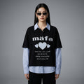 Sweat à capuche rétro sportif noir et blanc - Koreanxwear - Taille M
