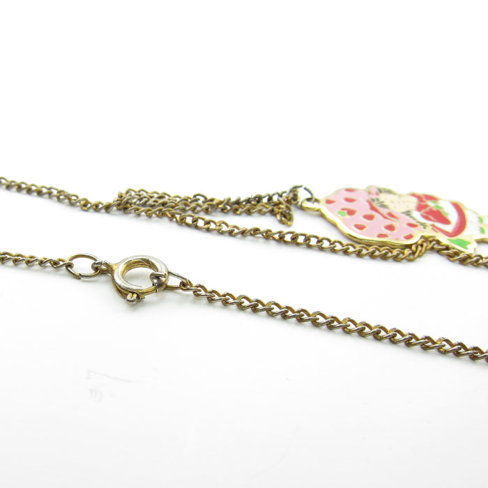 Strawberry Shortcake pendant necklace on chain