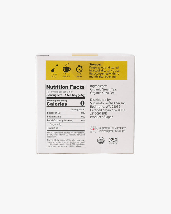 Sugimoto, Yuzu Matcha Kukicha Tea Bags (12 ct)