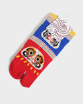 Tabi socks with daruma otoshi design by Kiriko Made
