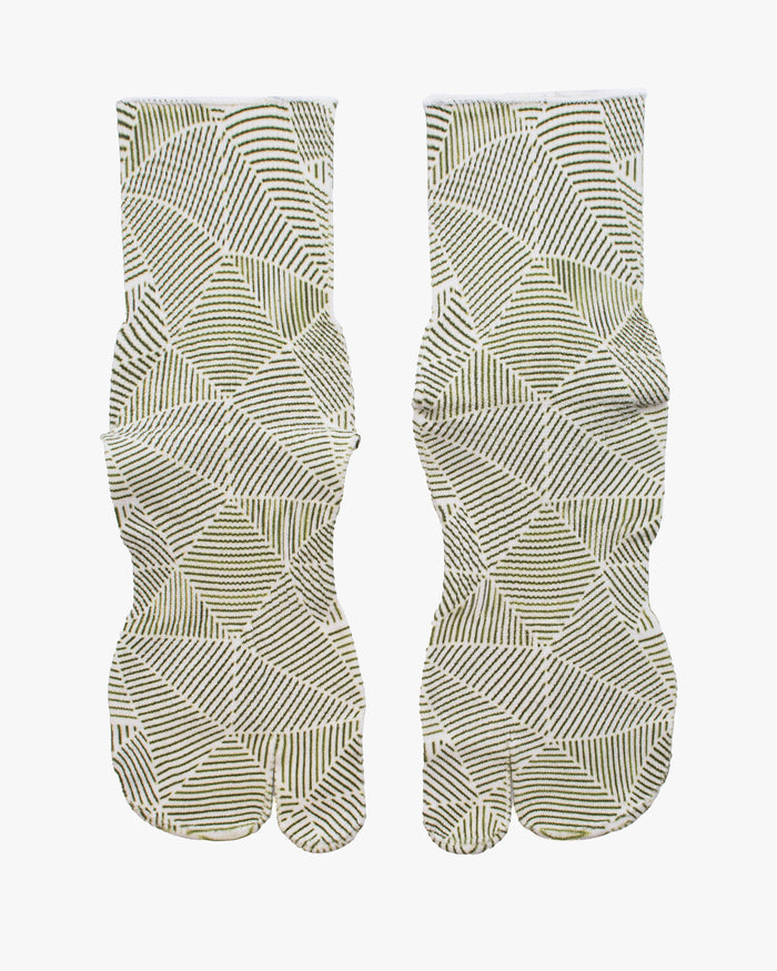 Tabi Socks, Wasi Wasi, Geometric Green