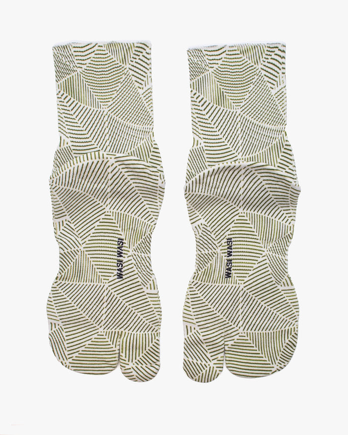 Tabi Socks, Wasi Wasi, Geometric Green