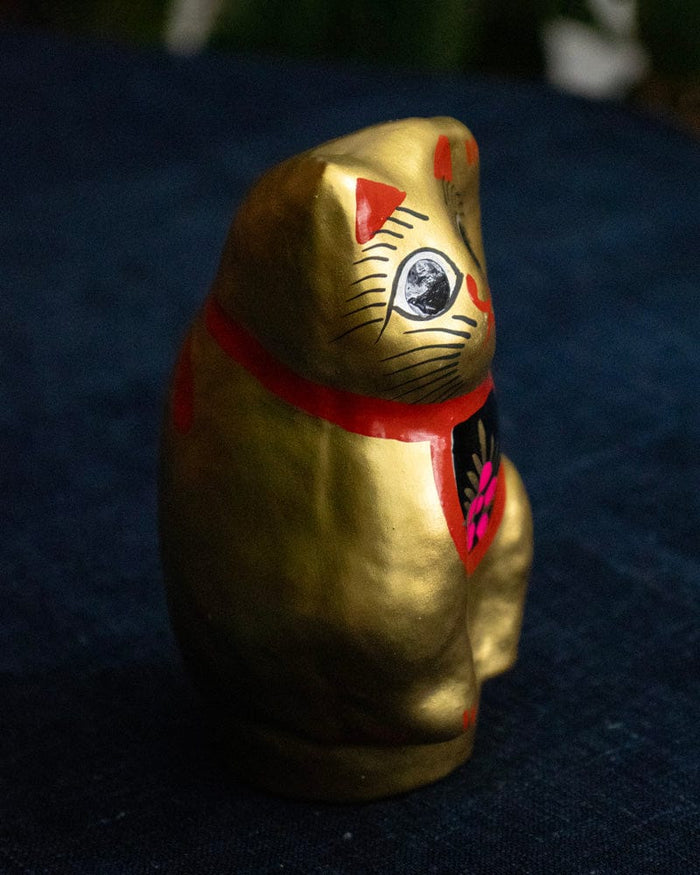 Takasaki Daruma, Maneki Neko, Gold, Extra Small