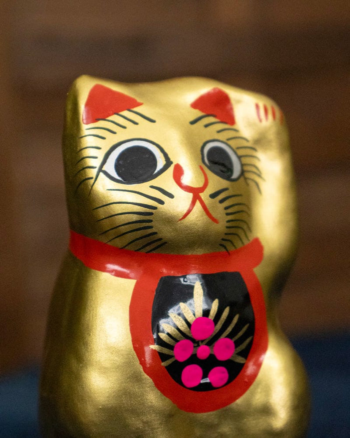 Takasaki Daruma, Maneki Neko, Gold, Extra Small