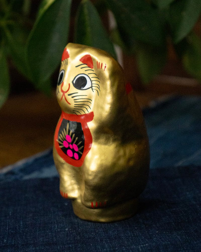 Takasaki Daruma, Maneki Neko, Gold, Extra Small