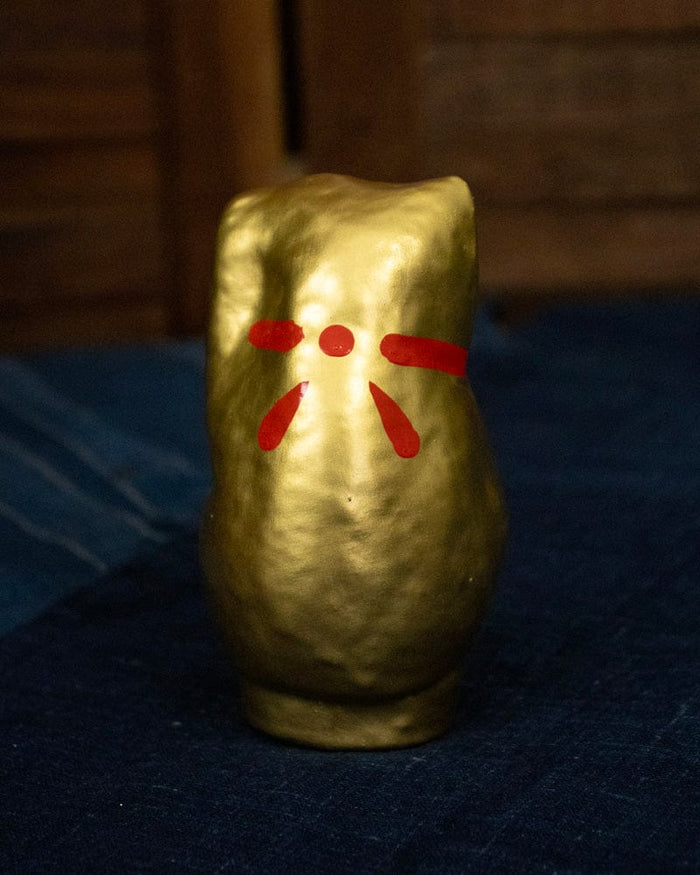 Takasaki Daruma, Maneki Neko, Gold, Extra Small