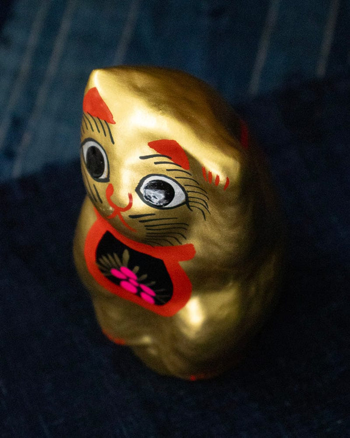 Takasaki Daruma, Maneki Neko, Gold, Extra Small