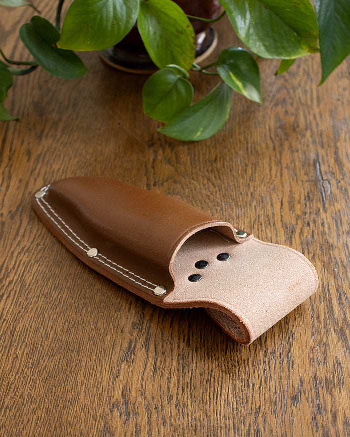 Tanabe Hasami, Scissors (Pruning) Case, Light Brown Leather