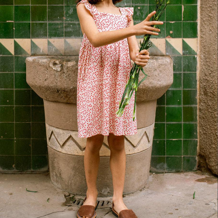 Tea - Ruffle Strap Dress - Roses-Dresses-3-6M-Posh Baby