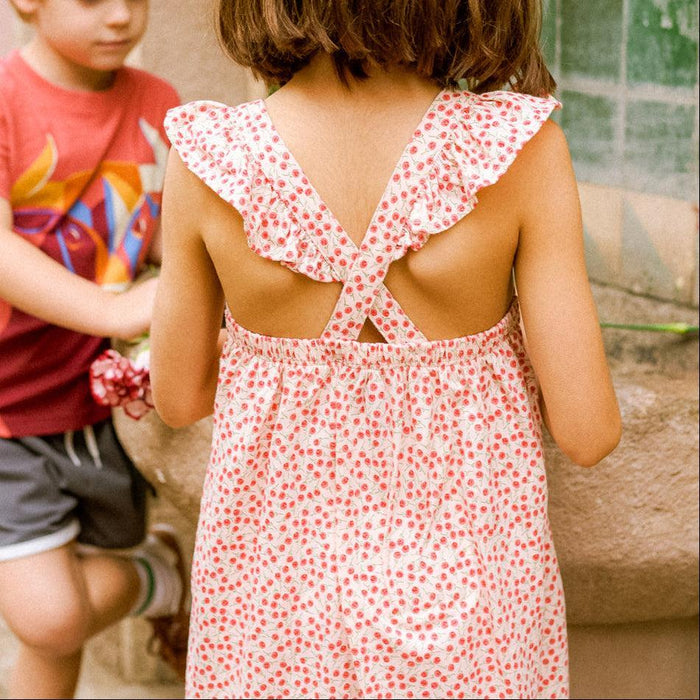 Tea - Ruffle Strap Dress - Roses-Dresses-3-6M-Posh Baby
