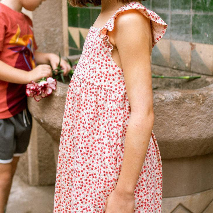 Tea - Ruffle Strap Dress - Roses-Dresses-3-6M-Posh Baby