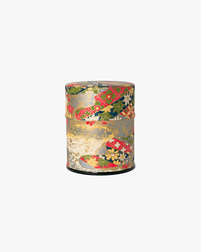 Tea Canister, Theanine, Washi Paper, Gold and Silver