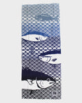 Tenugui, Chusen-Zome, Blue Gradient with Fish