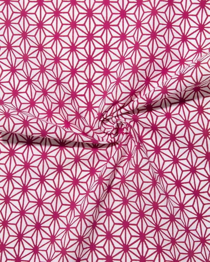 Tenugui, Chusen-Zome, Magenta Large Asanoha